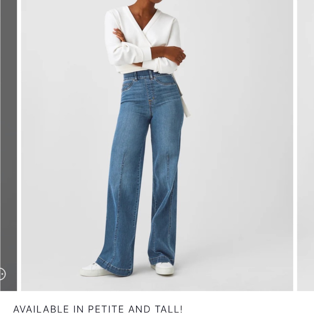 Spanx. Seamed Front, Wide Leg Jeans.